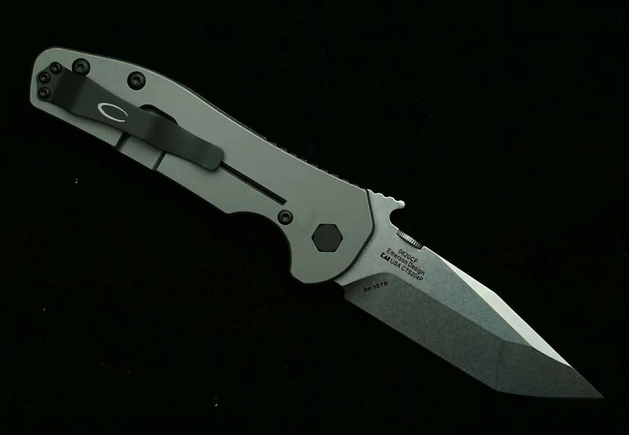 LEMIFSHE cuchillo táctico plegable titanio, mango fibra carbono - imagen 2