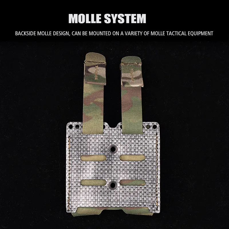 Bolsa táctica para revistas de pistola, doble Molle de 9mm, bolsa elástica Universal para caza, bolsas con Clip Airsoft de alta calidad - imagen 5