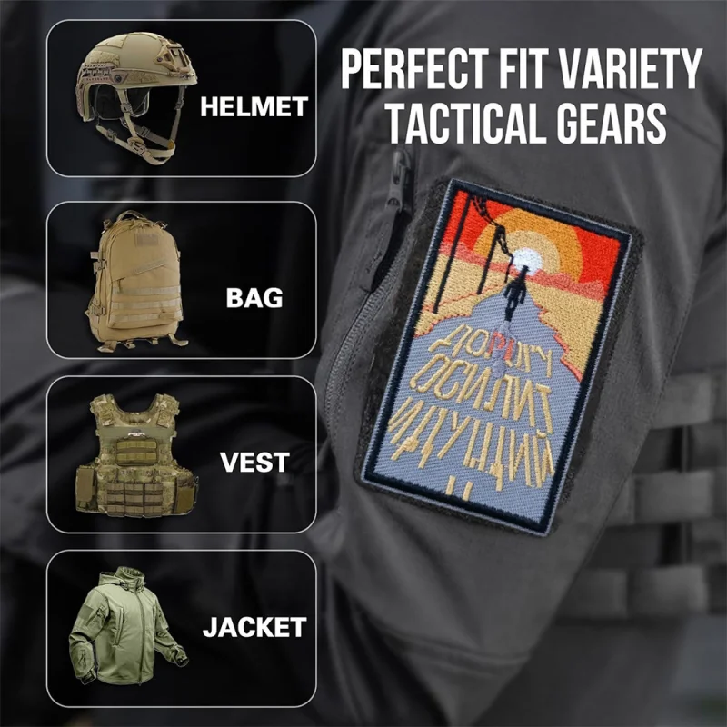 Parche bordado en la carretera, chaleco táctico, insignia de moral con gancho y bucle, pegatinas decorativas para mochila, parches para brazalete para ropa - imagen 5