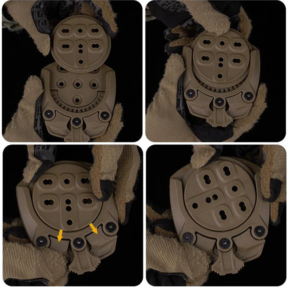 Adaptador de Funda de cuero con pierna caída táctica de caza para Glock 17 M9 P226, kit de bloqueo rápido, equipo de plataforma, base giratoria de 360 grados - imagen 4