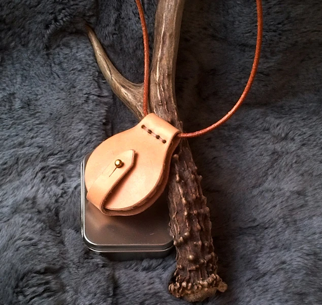 Lente convexa al aire libre, herramienta de fuego, capa de cabeza, planta de cuero de vaca curtido, costura a mano pura - imagen 2