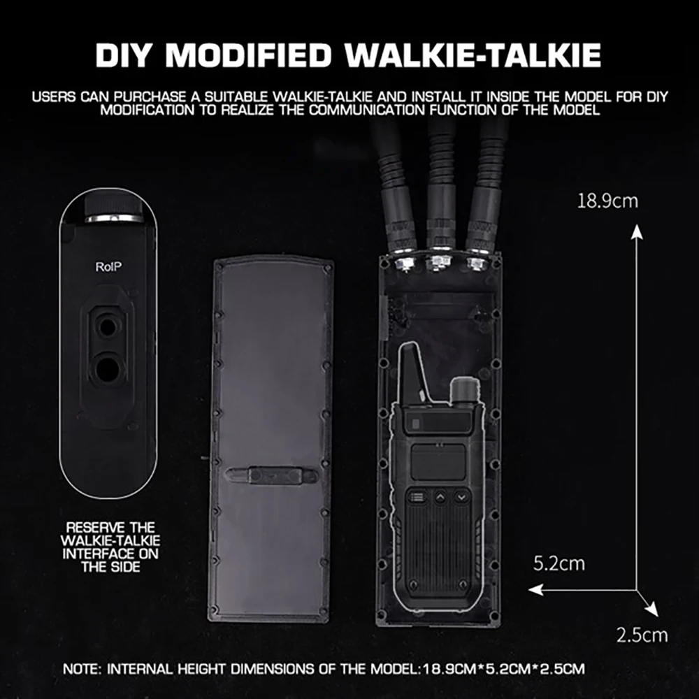 Modelo simulado táctico MPU5, funda de Radio, transceptor de walkie-talkie DIY, modelos de interfono desmontables para película al aire libre Airsoft - imagen 5