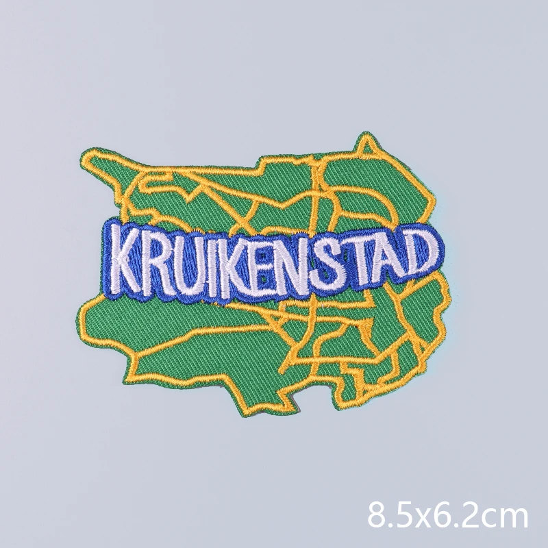 Kruikenstad Embleem Países Bajos Carnaval Verde Naranja Parches bordados para ropa Parches para planchar en ropa Insignias de Tilburg - imagen 5