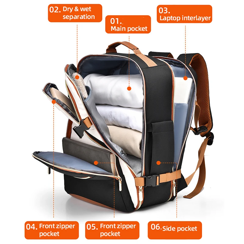Mochila para acampar al aire libre, escalada, gimnasio, Fitness, bolsa de Yoga, entrenamiento de viaje seco y húmedo, bolsas de senderismo, viaje de negocios, mochila para ordenador portátil universitario - imagen 4