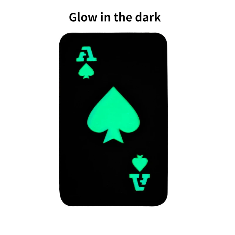Ace of Spades Parche táctico de PVC que brilla en la oscuridad Velcros - Insignia de brazalete con cierre de gancho y bucle de moral militar para mochila Molle - imagen 5