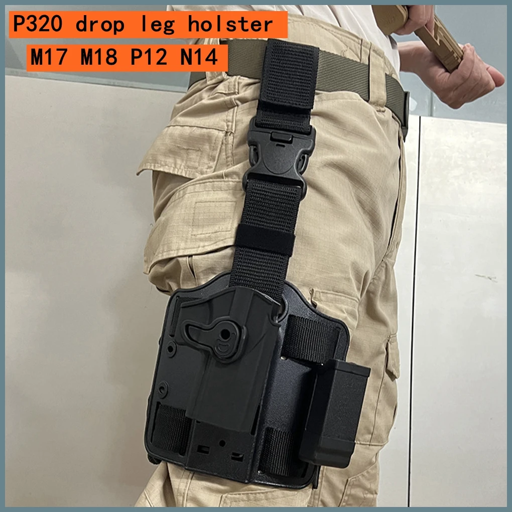 P320 Funda para pierna caída SIG SAUER P320 Funda para pistola Universal M17 M18 P12 N14 Funda para muslo para hombres y mujeres