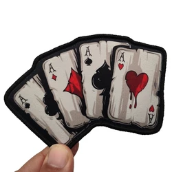 Parche táctico Spades A Poker Morale, parches impresos con gancho y bucle del ejército militar, pegatina para mochila, apliques personalizados