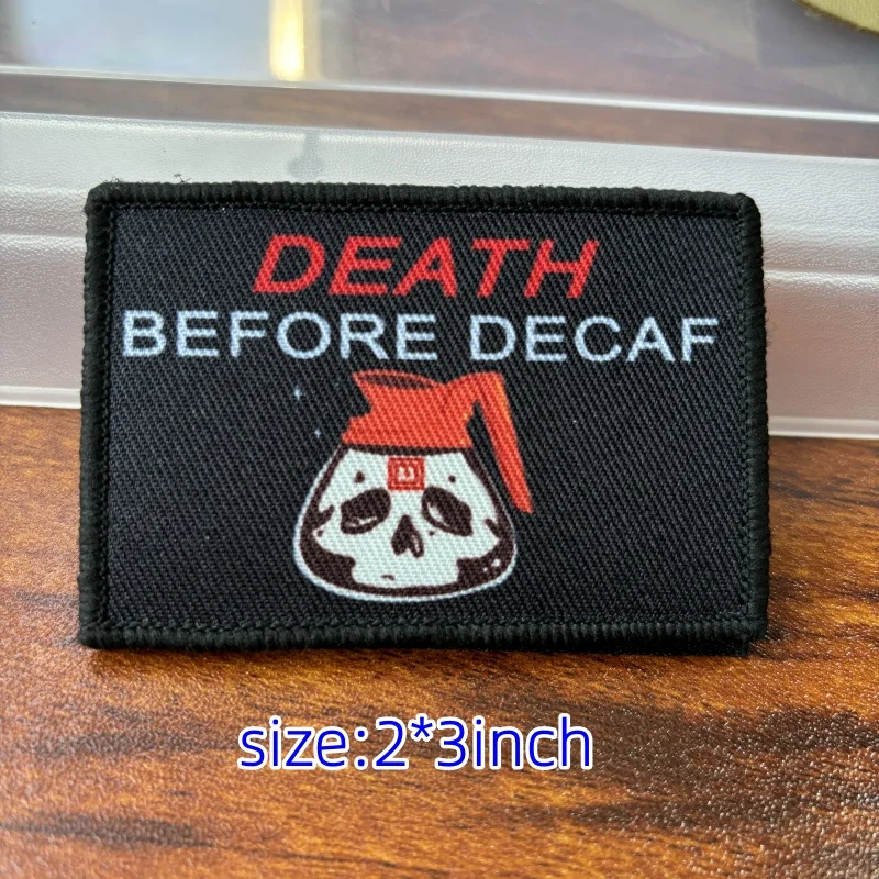 Parche táctico de calavera de muerte antes de desaf, estampado de velcro, bandera militar de lucha, Hellfish, moral, insignia, pegatinas para mochila - imagen 4