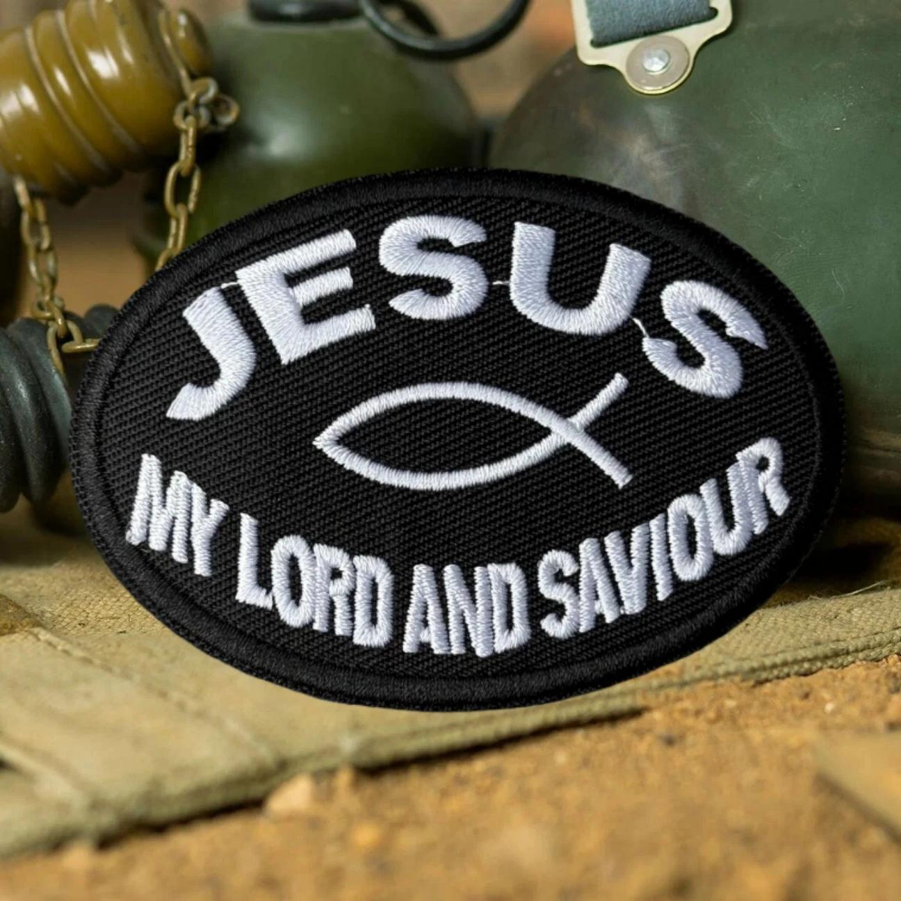 Parche de Jesús, mi Señor y Salvador, insignia de moral táctica, parches bordados de gancho y bucle para ropa, pegatina de equipo militar - imagen 5