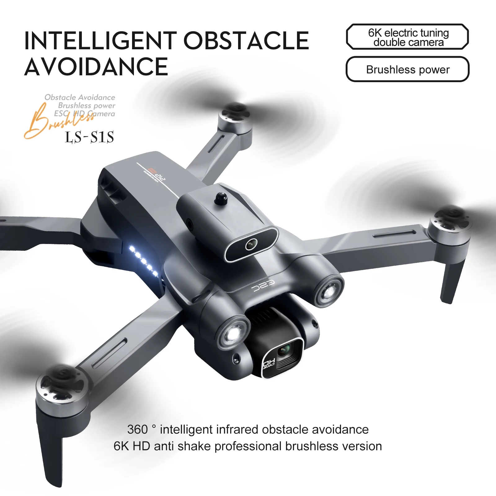 Nuevo LS-S1S Mini Drone 8K HD cámara para evitar obstáculos sin escobillas plegable quadcopter RC cámara aérea avión de juguete - imagen 2