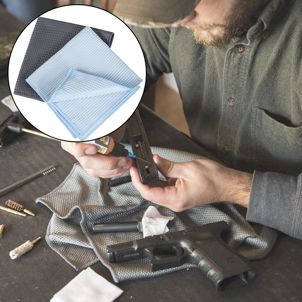 Kit de paño de limpieza de pistola de microfibra, 39x39cm, toallitas de limpieza para Rifle, toallas para Rifle, trapos de pulido, herramienta limpiadora de armas