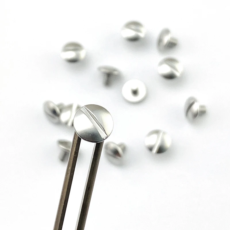 Mango de cuchillo plegable de acero inoxidable, tornillo de cabeza media redonda, ranurado tornillo, husillo de bricolaje, tornillos de cuchillo M3, 4 piezas - imagen 4