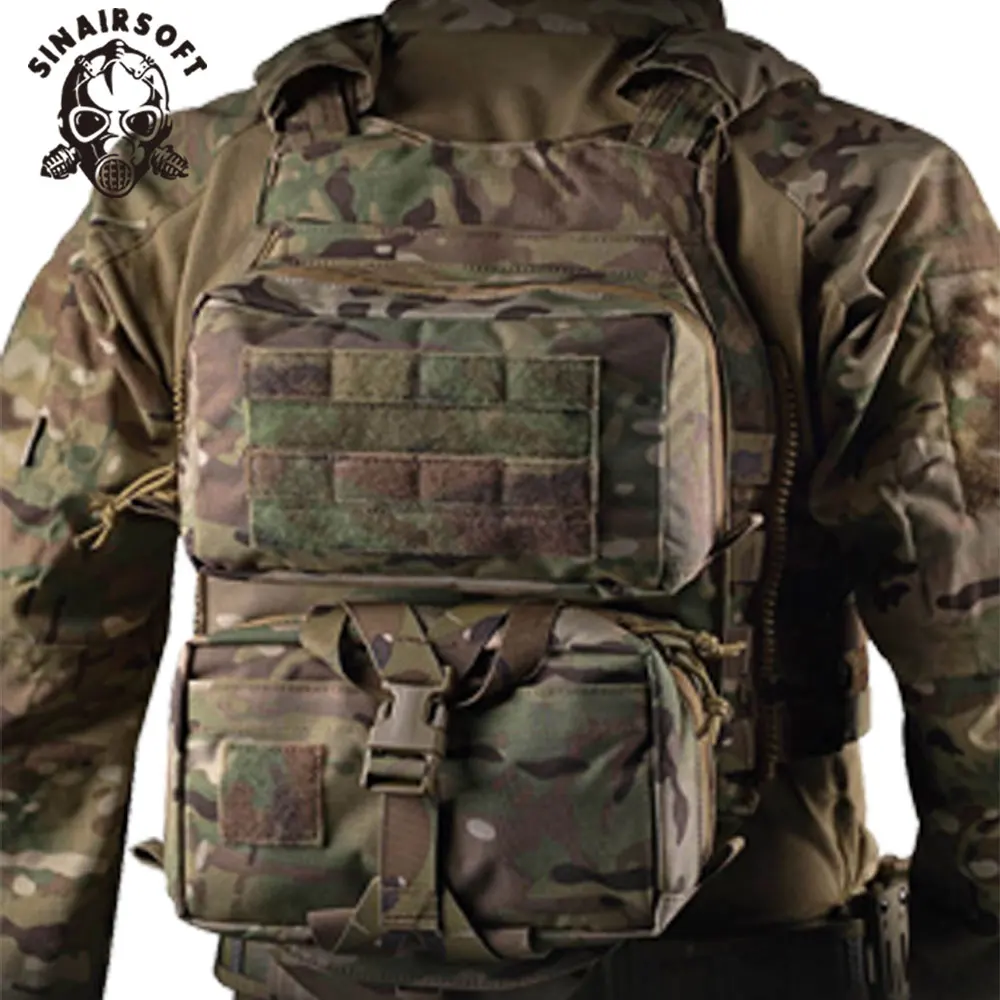 SINAIRSOFT-Bolsa de placa trasera de chaleco táctico para portador de placa, Molle de liberación rápida, bolsa desmontable de uso General, accesorio de caza - imagen 2