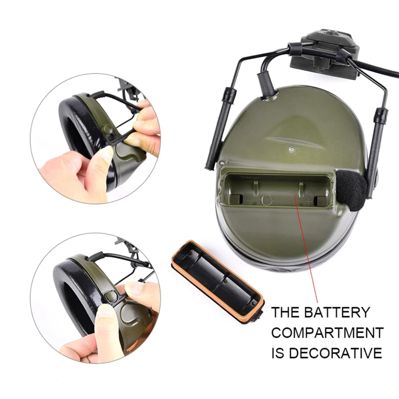 Auriculares tácticos para casco, audífonos de comunicación para pistolas de aire, Paintball CS, caza al aire libre, tiro, sin función de reducción de ruido - imagen 3