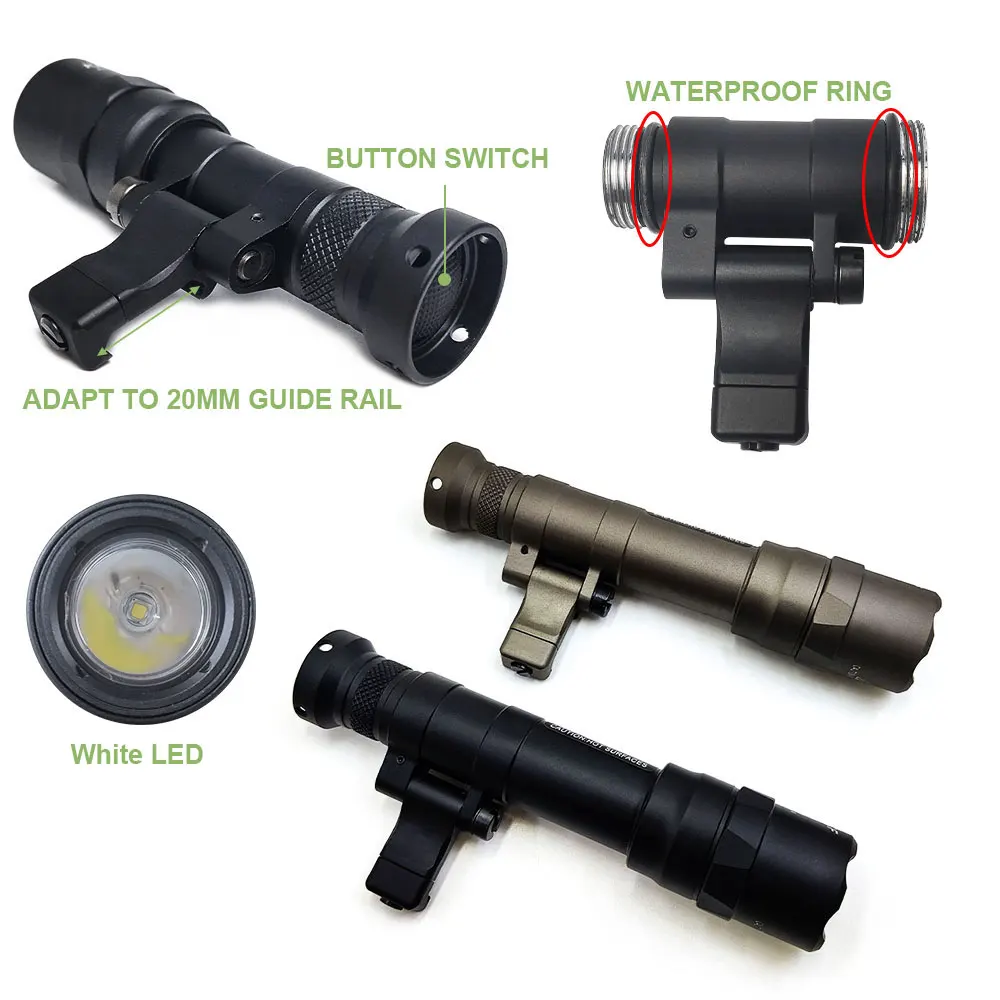 Linterna táctica M640DF, 1200ml, lúmenes altos, luz LED blanca de explorador, interruptor de presión remota compatible con SOTAC-Gear de riel de 20mm - imagen 4