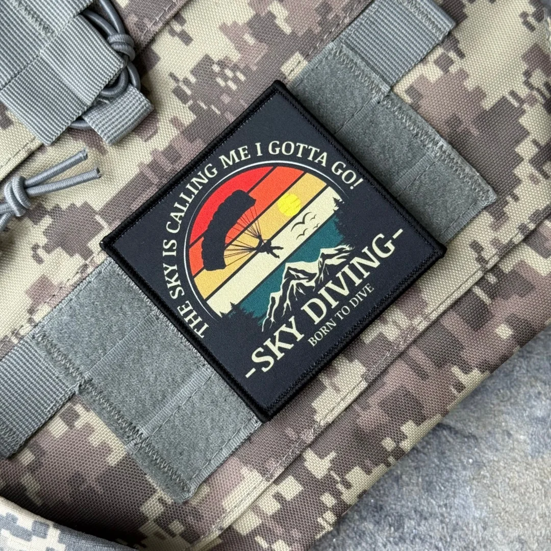 Parche táctico paracaidista con velcro para mochila o uniforme