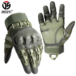 Guantes tácticos táctiles de dedo completo – Cuero PU para combate Airsoft