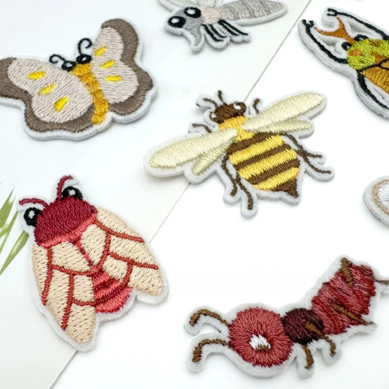 Parche de mariquita de 3 piezas, apliques para planchar/costurar para ropa, pantalones, mochilas, sombreros, vaqueros, accesorios de bricolaje. Parche bordado de libélula - imagen 3
