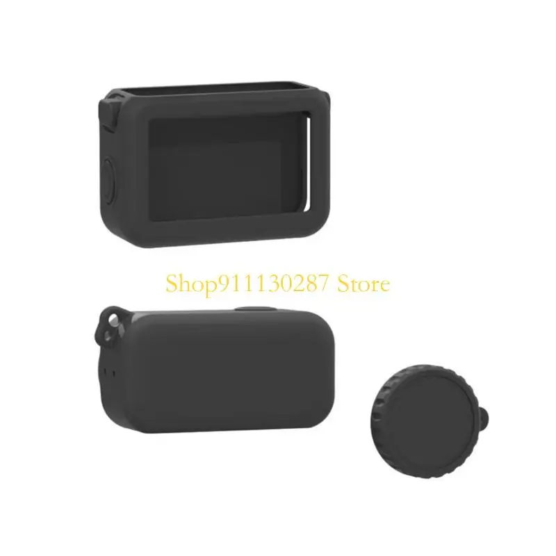 Cubierta protectora silicona J1HC para cuerpo cámara acción con tapa lente diseño resistente a arañazos