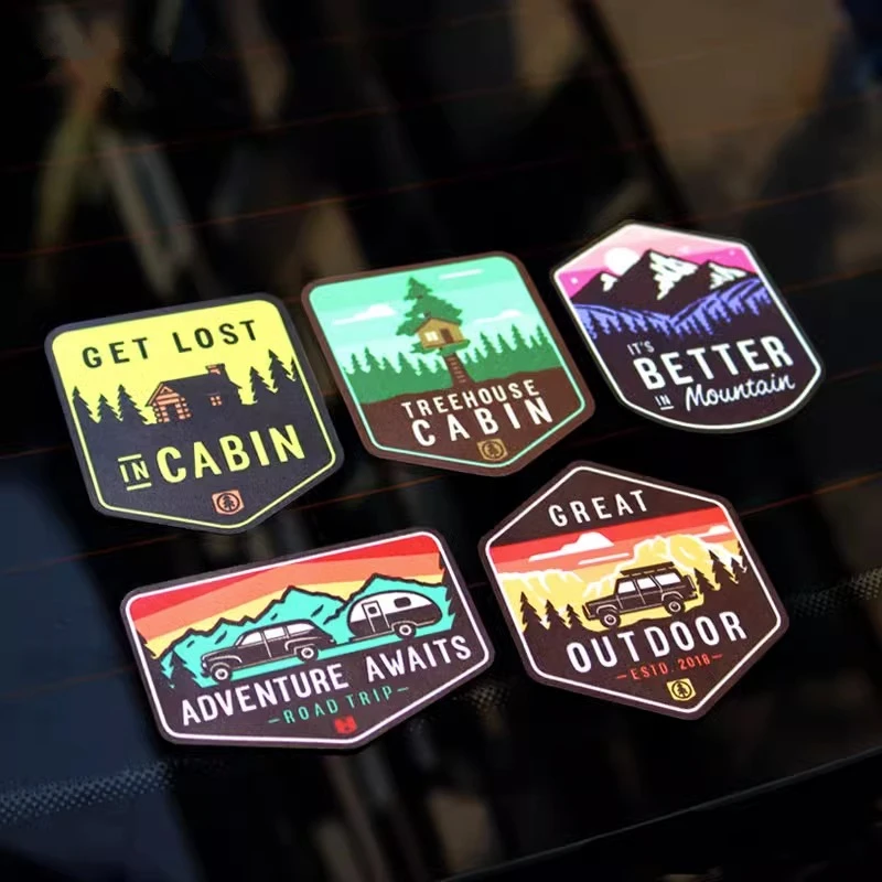 Adventure al aire libre Camping pegatina reflectante aventura espera Escape Salvaje Oeste descubrimiento táctico decoración de colección de recortes
