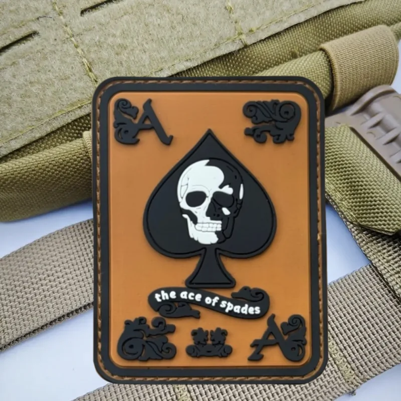 Parche de PVC "THE ACE OF SPADES", chaleco táctico, insignia de moral con gancho y bucle, pegatinas decorativas para mochila, parches para brazalete para ropa - imagen 4