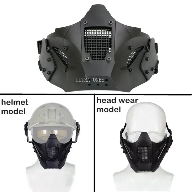 Mascarilla táctica de media cara para Airsoft, máscara para juegos de Paintball, deportes al aire libre, caza, juego de guerra, equipo de combate Cs, resistencia al impacto - imagen 2