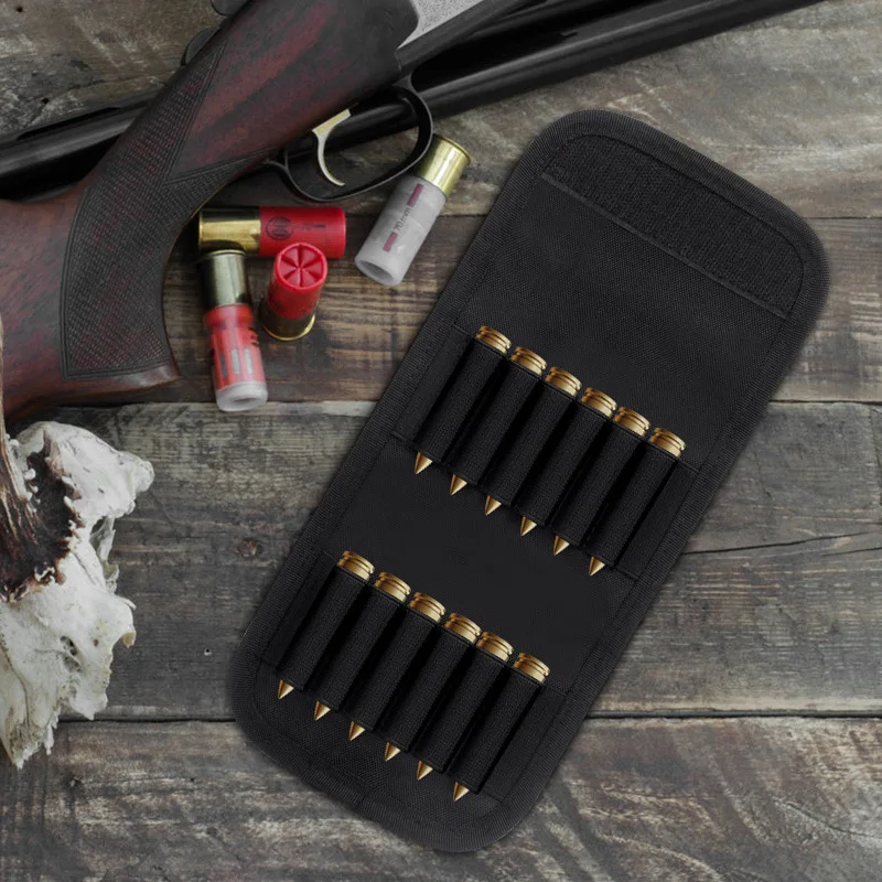 Rifle táctico, paquete de 12 cartuchos redondos, bolsa de conchas para escopeta, soporte de carcasa para escopeta Molle para exteriores, accesorio de caza - imagen 2