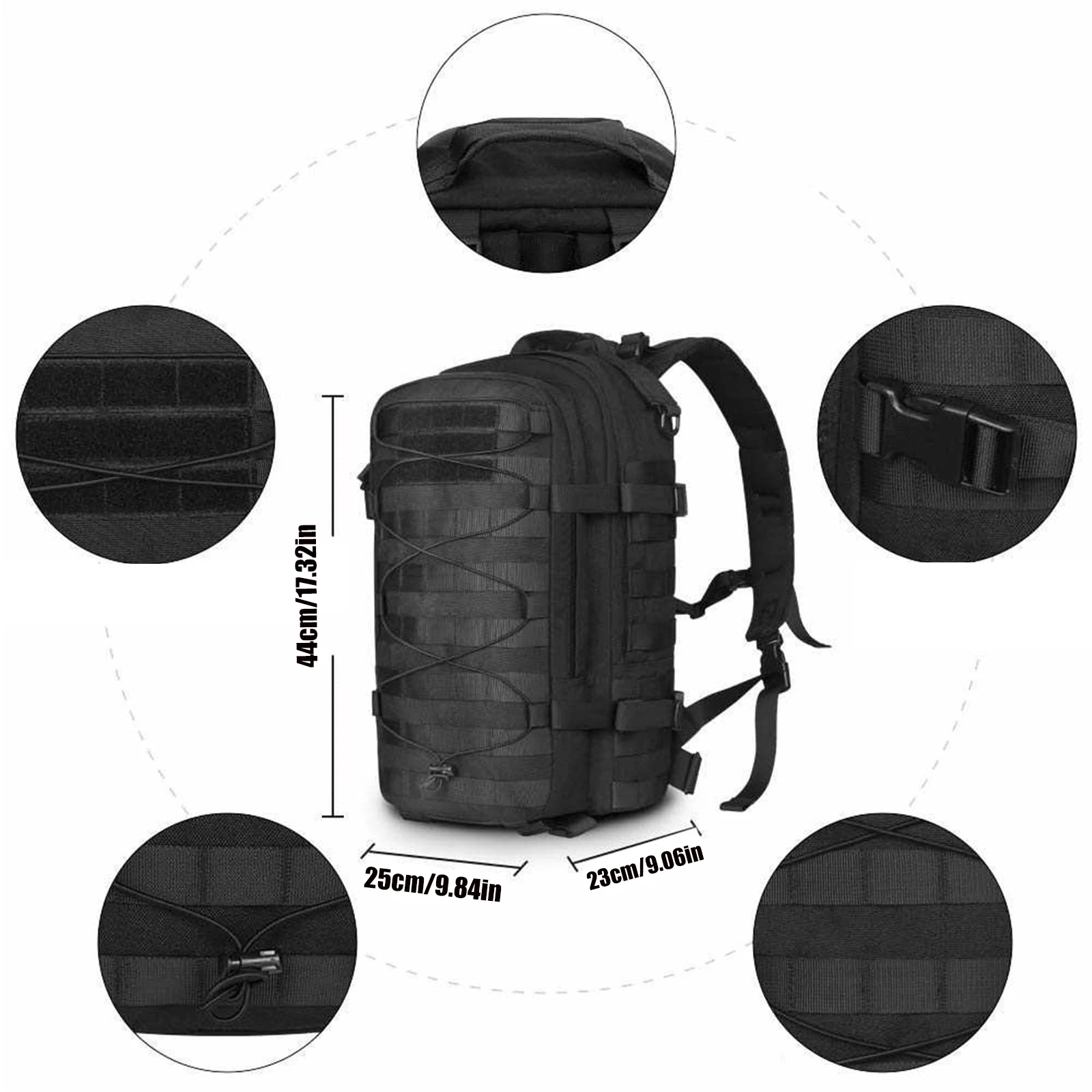 Mochila de asalto táctica para hombre, mochila grande de ataque 3P de gran capacidad, bolsa de viaje, caza, senderismo, Camping, mochilas al aire libre - imagen 5