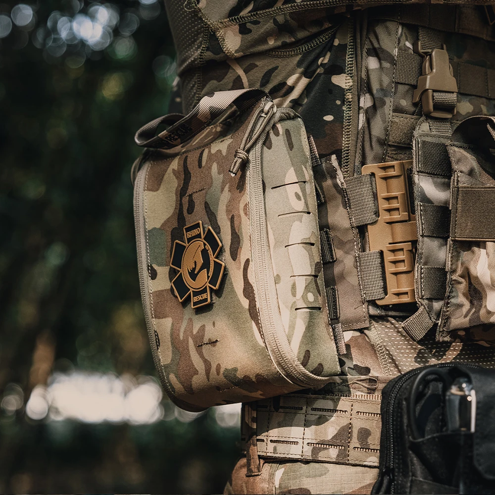 Botiquín de primeros auxilios IFAK táctico de rescate de rinoceronte con bolsa de supervivencia con sistema Molle para acampar, senderismo, pesca, cuidado de traumatología al aire libre - imagen 5
