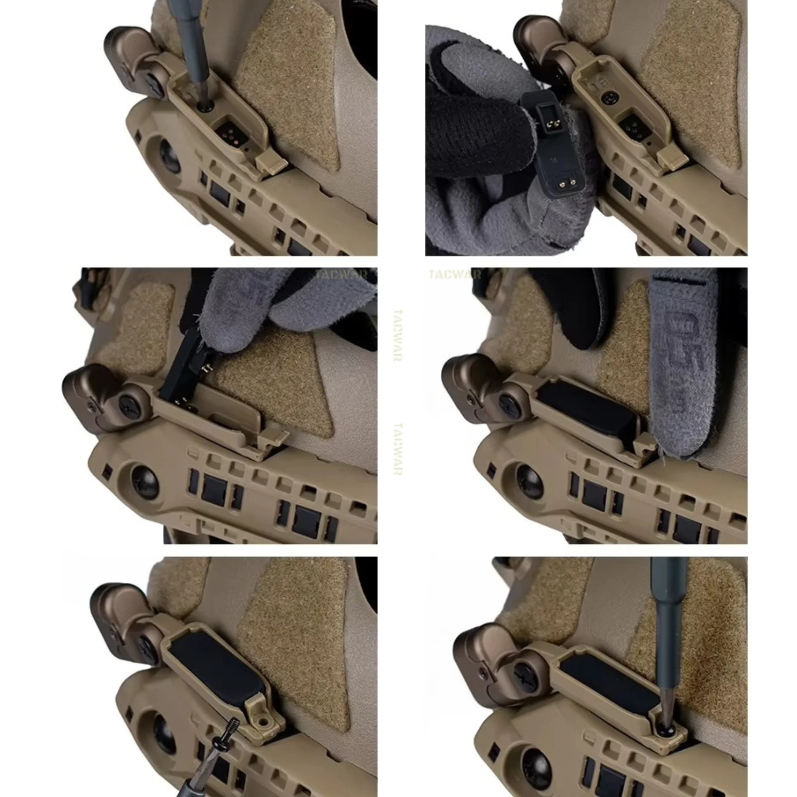 Luz de riel de arco Modular con Control de una tecla para riel de arco Modular, luz de casco de corte súper alto casco rápido táctico Airsoft - imagen 5