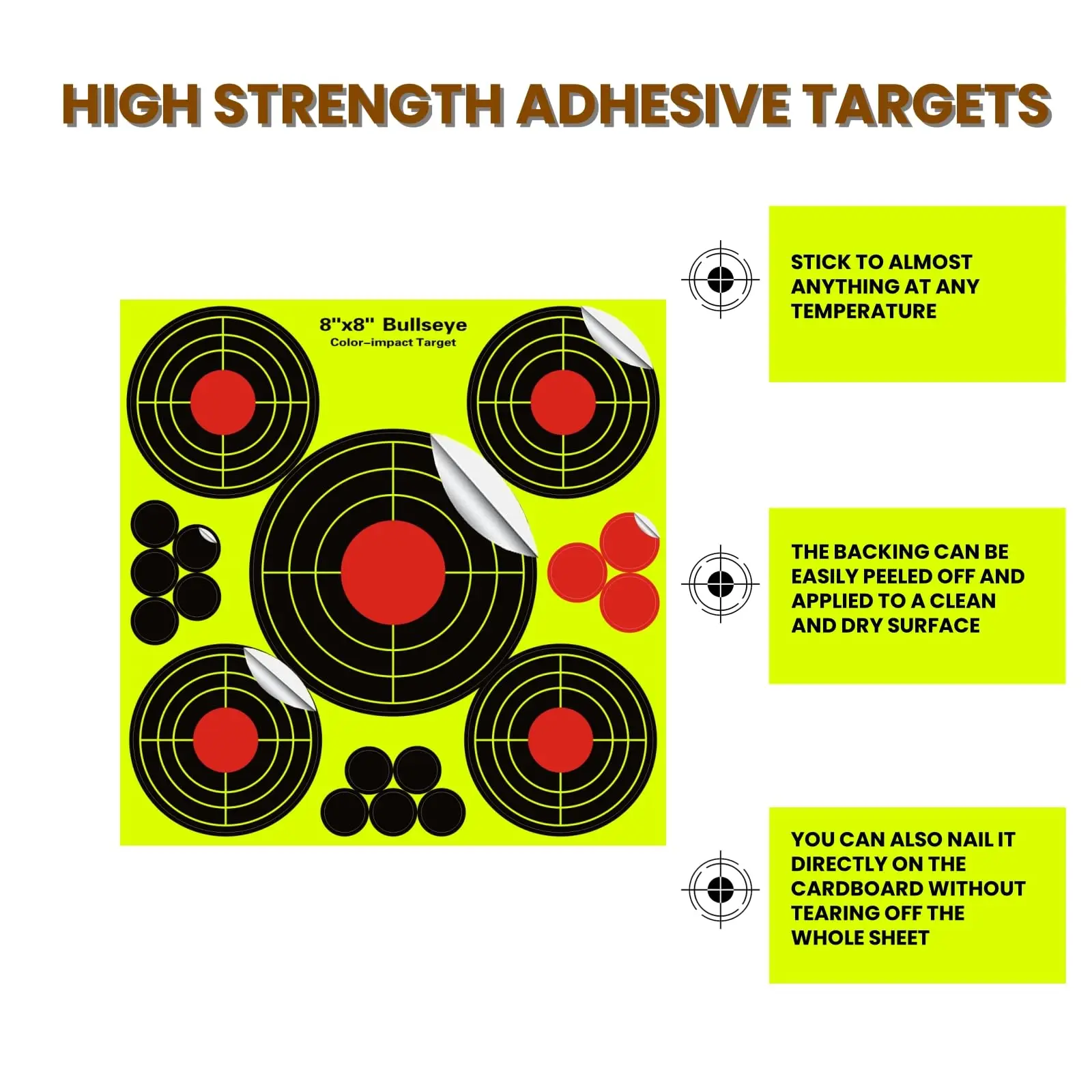 JOAXOR Pegatinas fluorescentes adhesivas para dianas de tiro Bullseye - imagen 2