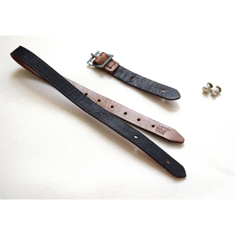 Casco alemán M35 M40 M42, correa para la barbilla de cuero negro, accesorio táctico - imagen 5