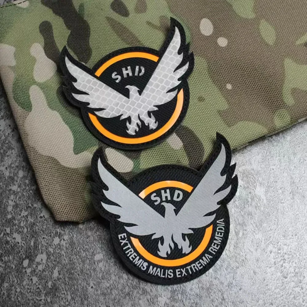 Parches bordados SHD The Division para ropa, juego de rol de tiro, brazalete táctico con alas, insignia de gancho y bucle en mochila - imagen 4
