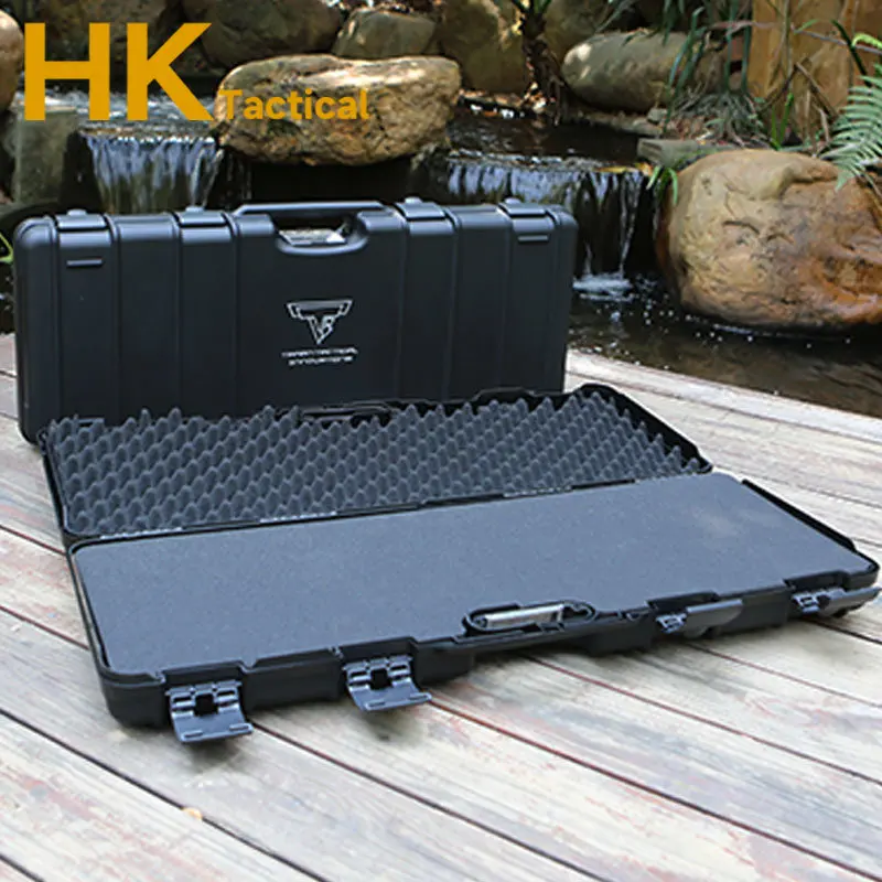 Caja de Herramientas especial para armas al aire libre, resistente al desgaste en el interior con esponja estuche rígido, equipo impermeable a prueba de humedad, caja larga de plástico - imagen 3