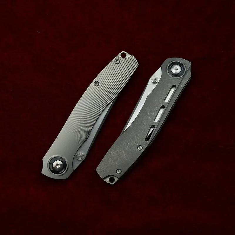 LEMIFSHE DUK Real cuchillo plegable EDC táctico de titanio 3D - imagen 5