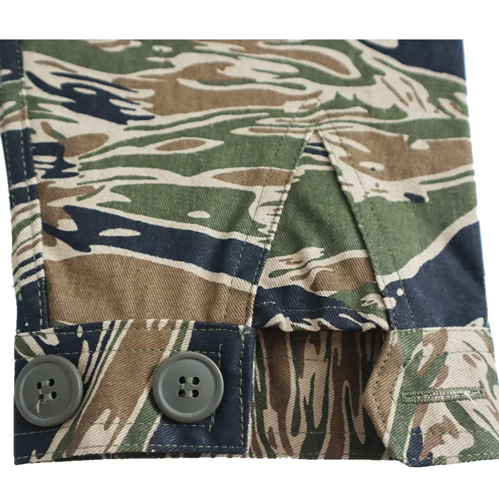 Chaqueta TCU de uniforme de camuflaje de tigre de la Segunda Guerra Mundial, Chaqueta de algodón de entrenamiento informal para hombre, chaqueta de soldado de la guerra de Vietnam - imagen 3