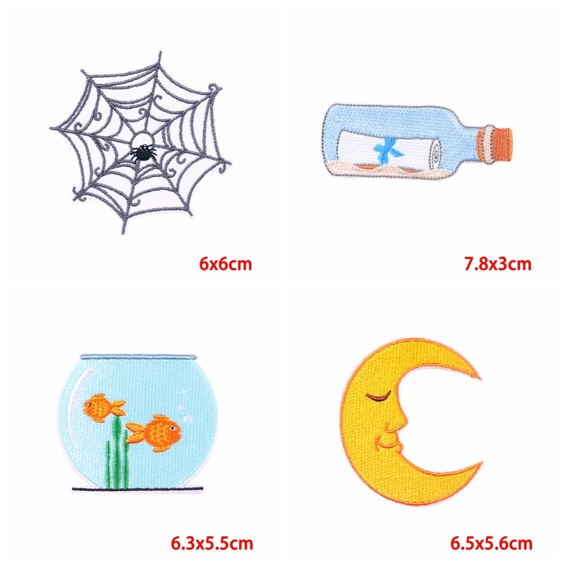 Prajna-parche bordado de dibujos animados de Japón para mujer, parche bordado para planchar, parches de Japón para ropa, 10 unids/lote - imagen 3