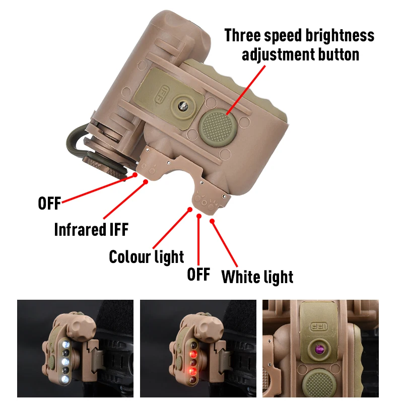 Linterna de casco táctico GEN 2 DE ALTO Lumen luz roja blanca linterna LED al aire libre caza scout señal accesorios de arma - imagen 4