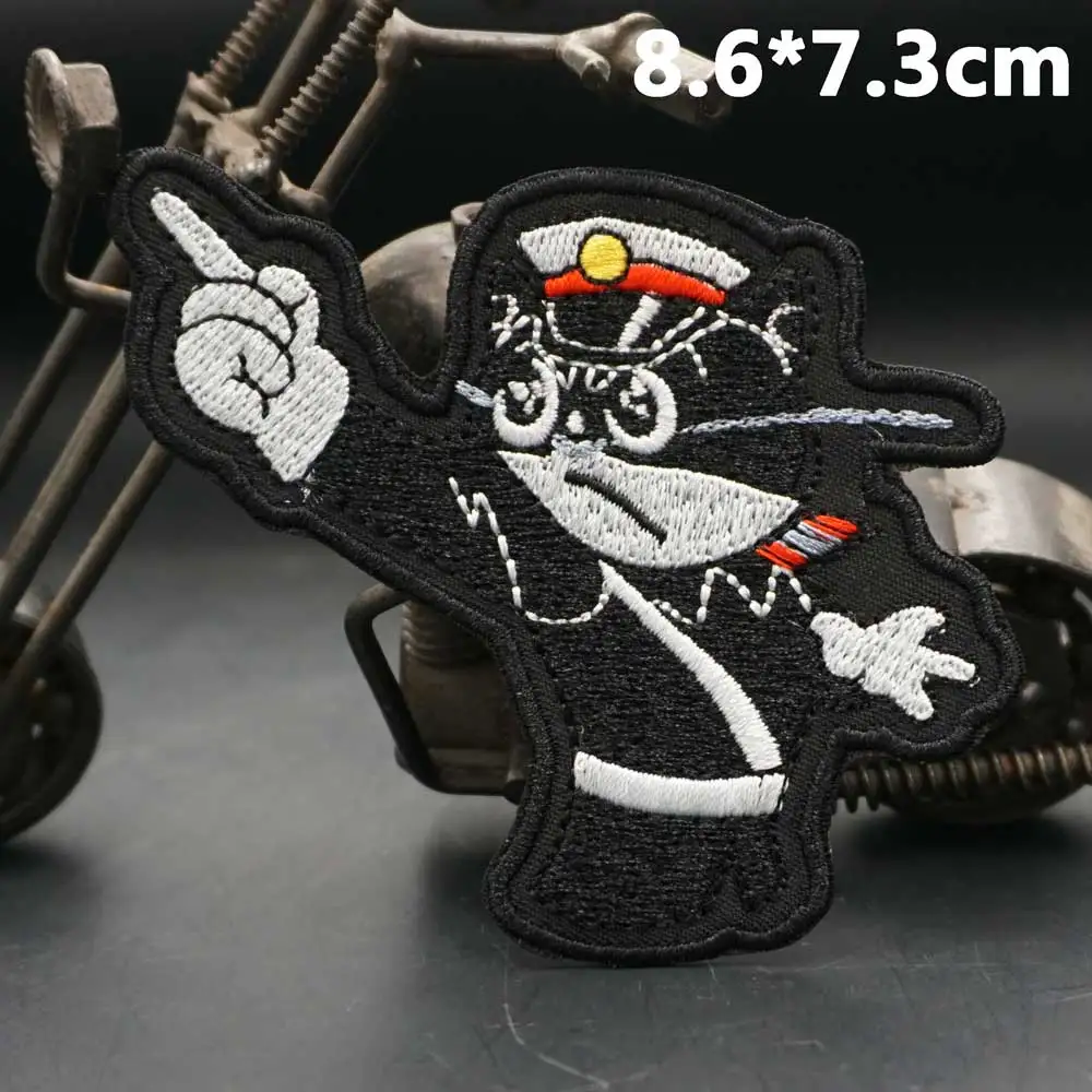 Parches bordados de gato negro de dibujos animados, insignia de Anime para ropa, gorras de mochila, apliques DIY - imagen 2