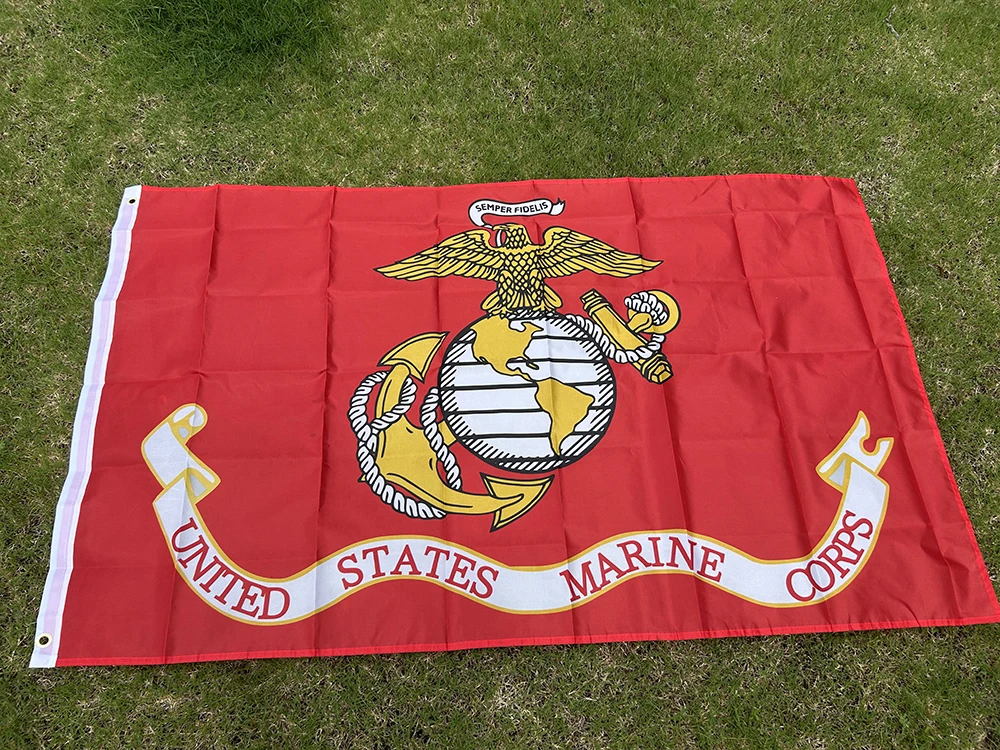 Bandera USMC Cuerpo Marines poliéster 90x150 cm decoración hogar - imagen 2