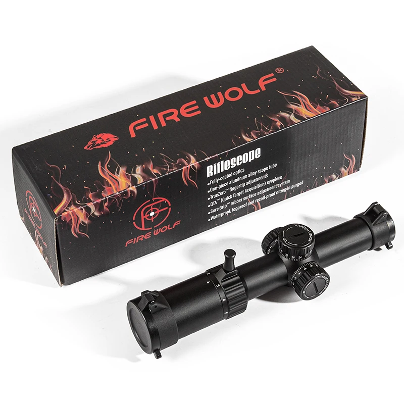 FIRE WOLF 1-5X24 IR alcance táctico Rifle gran angular Airsoft Riflescope caza óptica tiro arma vista rojo verde luz retícula - imagen 5