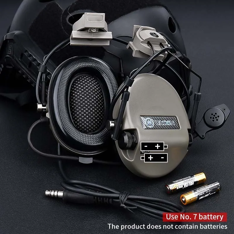 WADSN-auriculares tácticos para casco, cascos militares Sordin, para juegos al aire libre, con adaptador de riel de 20mm, enchufe U94 PTT kenwood - imagen 2