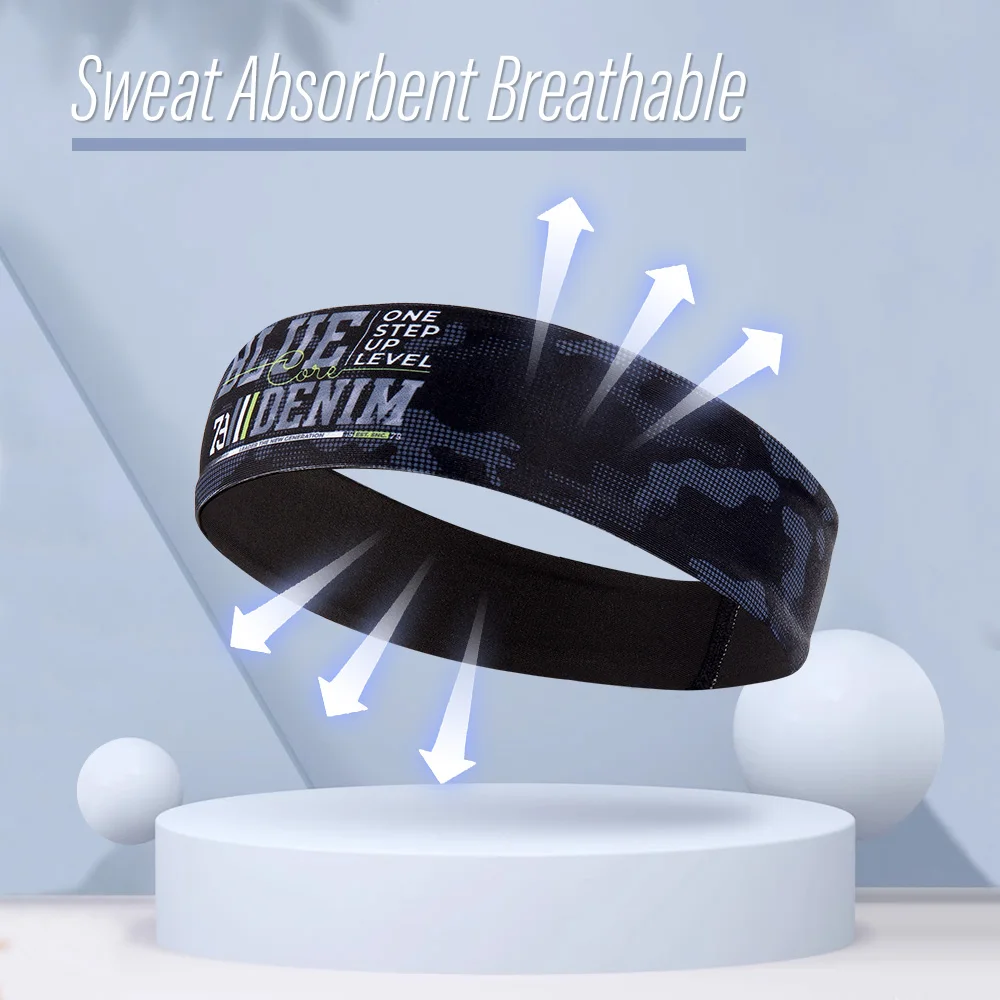 Diademas deportivas antideslizantes para hombre y mujer, banda para el sudor para entrenamiento, Fitness, correr, ciclismo, fútbol, Yoga, diadema elástica - imagen 4