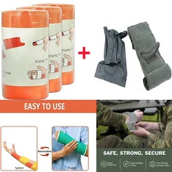 Torniquete de vendaje de viaje al aire libre, rollo de férula de aluminio Universal para primeros auxilios, Kit médico de emergencia, férula de fijación ósea