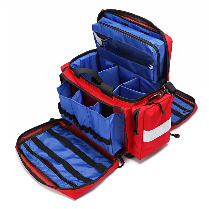 Botiquín de primeros auxilios de emergencia para exteriores, bolsa médica de rescate, estuche de gran capacidad, mochila de viaje Oxford reflectante impermeable con múltiples bolsillos - imagen 3