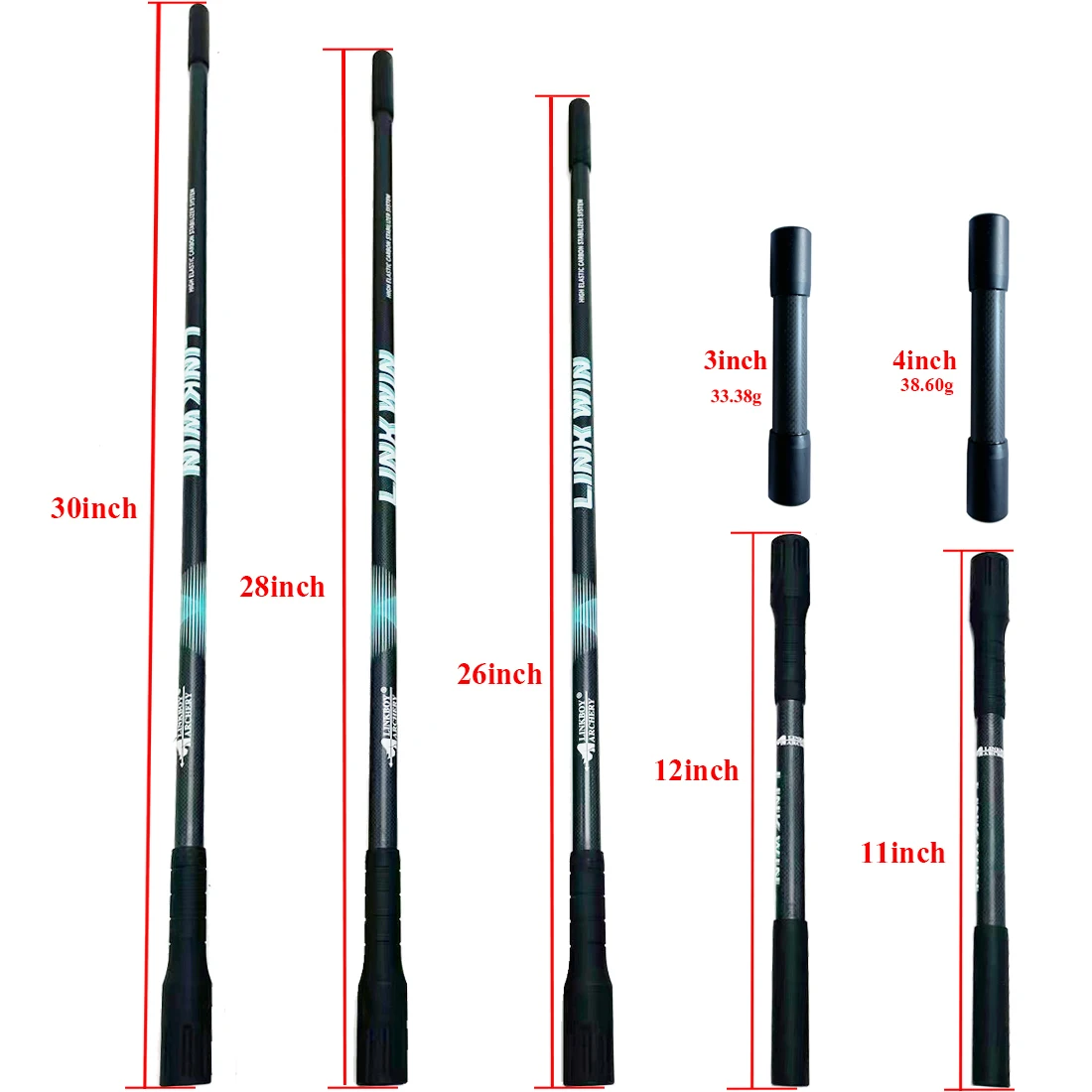 Juego de barra de equilibrio de tiro con arco, estabilizador de arco, amortiguador de varilla de carbono 1K, arco compuesto recurvo, accesorios de caza de tiro - imagen 3