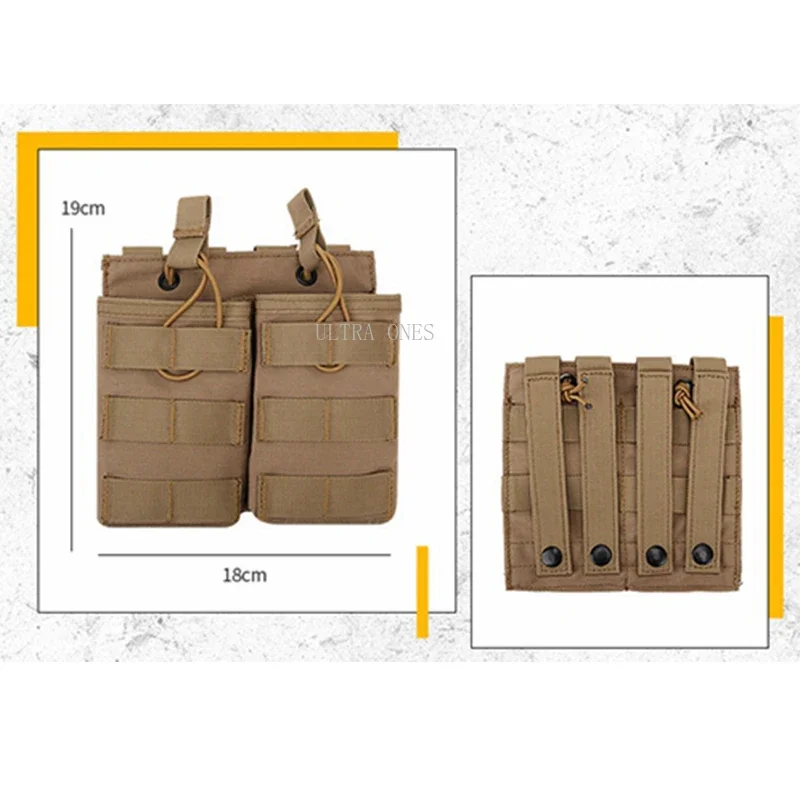 Bolsas tácticas individuales/dobles/Triple Mag Molle tiro caza Airsoft juego de guerra Mag bolsa AK AR M4 AR15 Rifle Mag Case - imagen 4