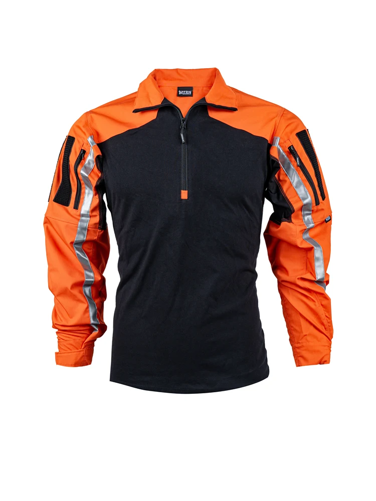 Traje de entrenamiento llamativo con tira reflectante para combate al aire libre, traje de rana transpirable para equipo de rescate amarillo naranja - imagen 4