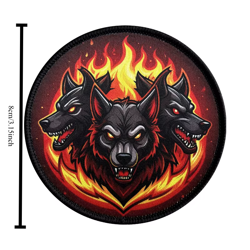 Parche táctico Flame Hell Dog chevron moral con velcro - imagen 3