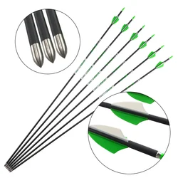 V3 Flechas de carbono para arco recurvo y largo caza deportiva tiro